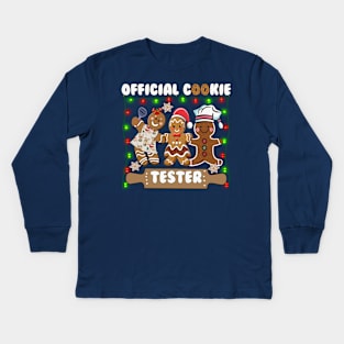 Cute Gingerbread Cookie Tester Christmas Kids Long Sleeve T-Shirt